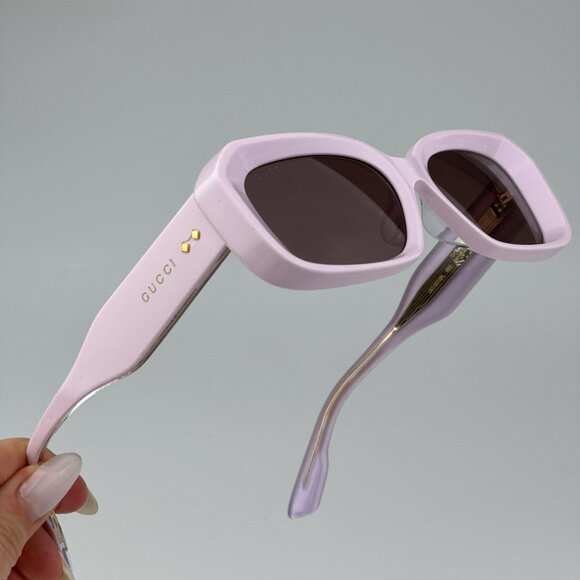 Gucci GG1531SK 003 BRAND NEW Sunglasses Pink Brown Unisex Rectangle - Picture 7 of 13